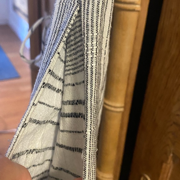 Elan linen strapless jumpsuit / coverup with pockets size small ivory and black - Picture 5 of 6